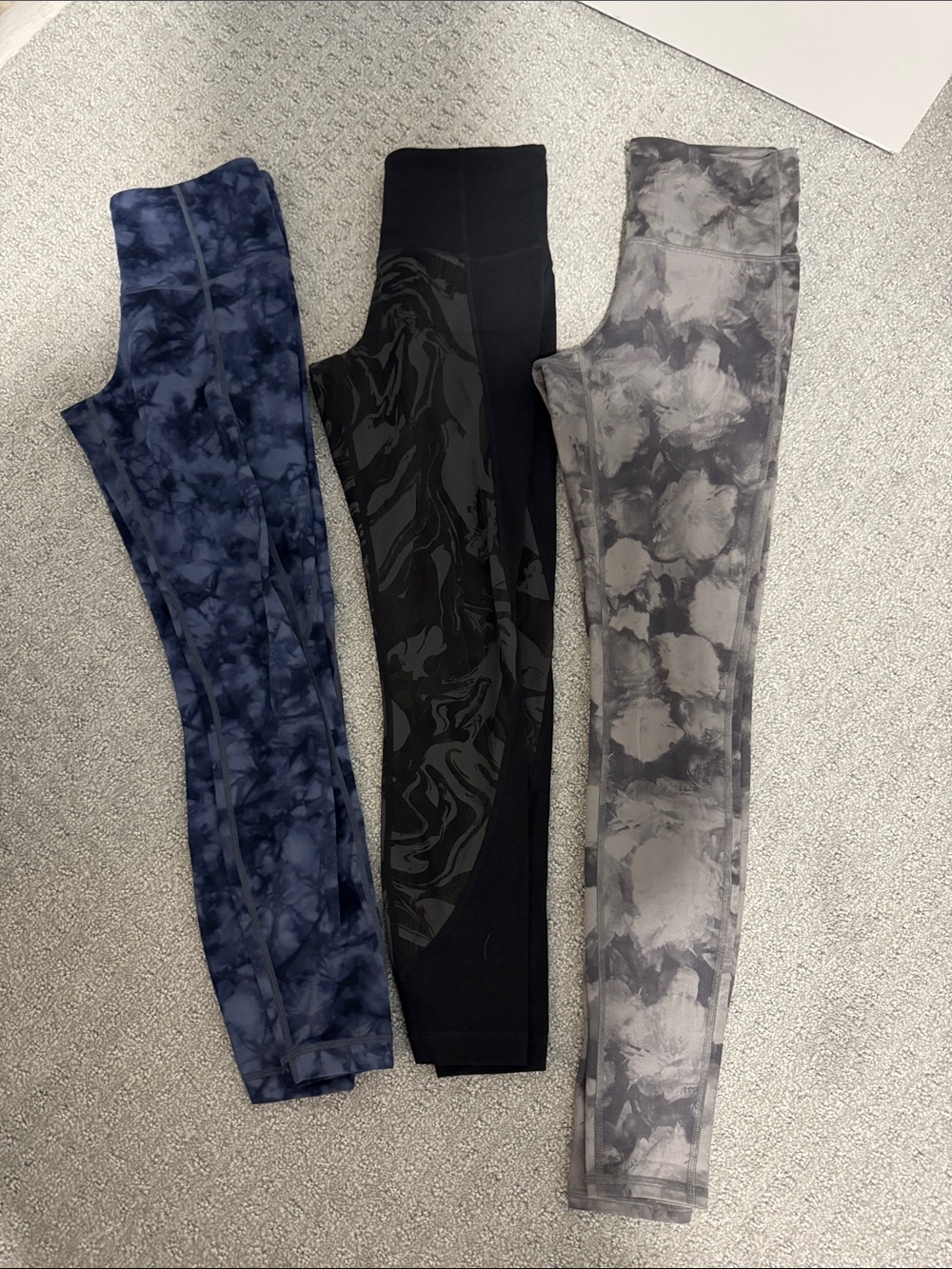 Athleta Kids Tie-Dye Leggings - Navy, Black & Gray